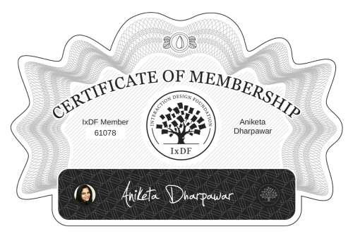 Certificate of Membership – Aniketa Dharpawar