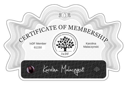 Certificate of Membership – Karolina Malaczynski