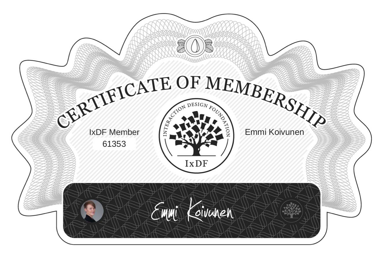 Certificate of Membership – Emmi Koivunen