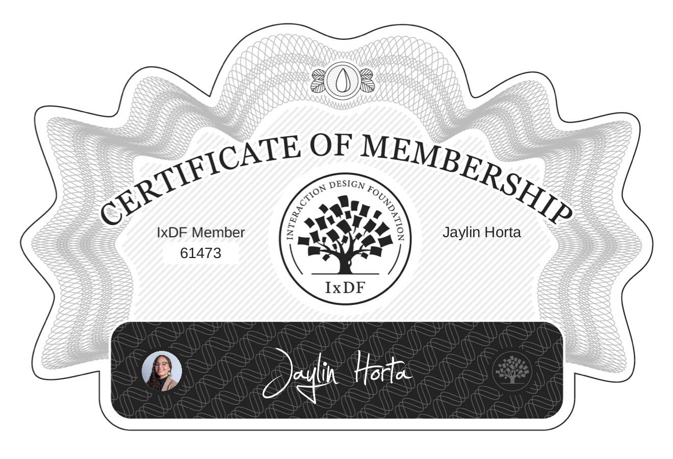 Certificate of Membership – Jaylin Horta