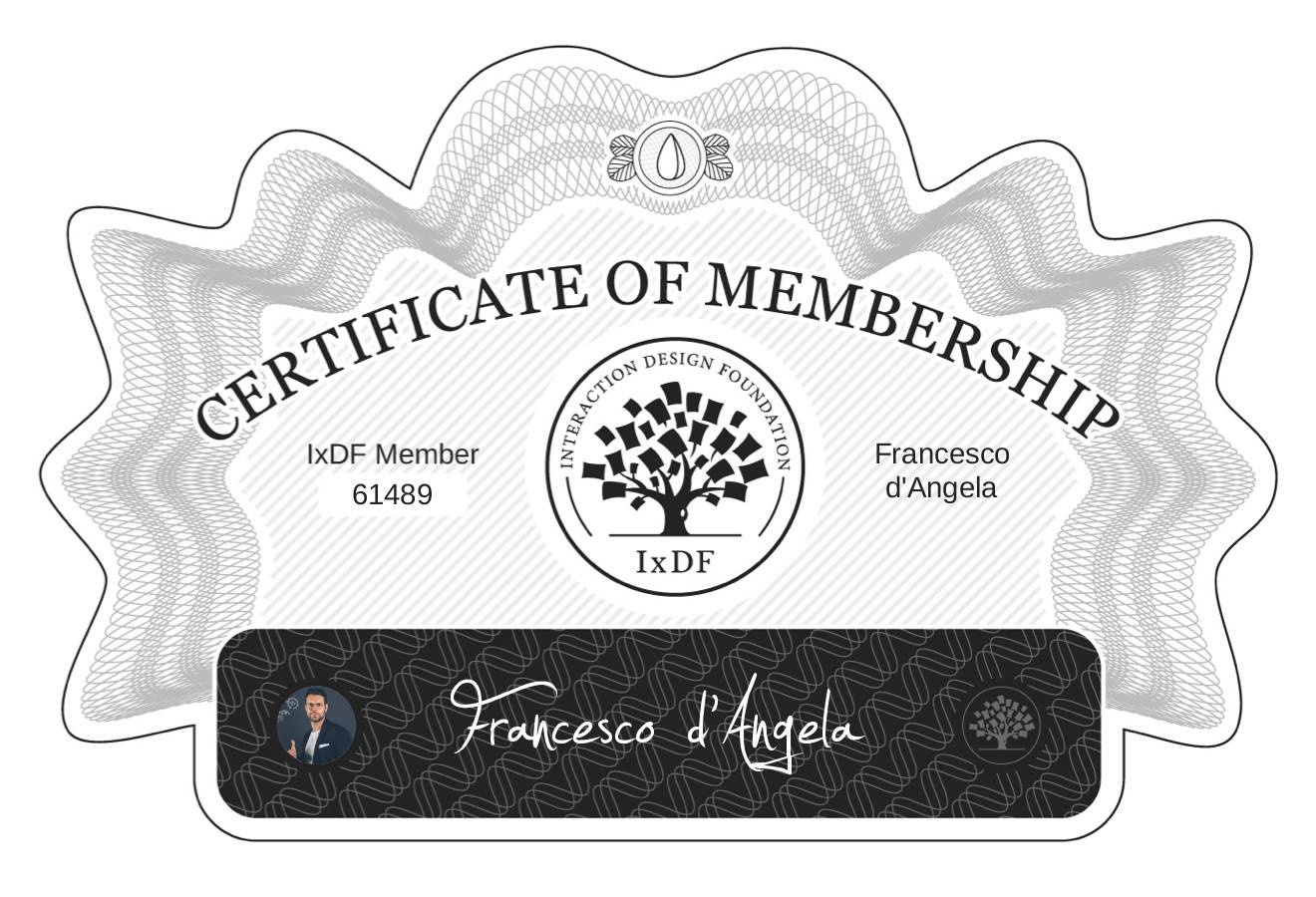 Certificate of Membership – Francesco d'Angela