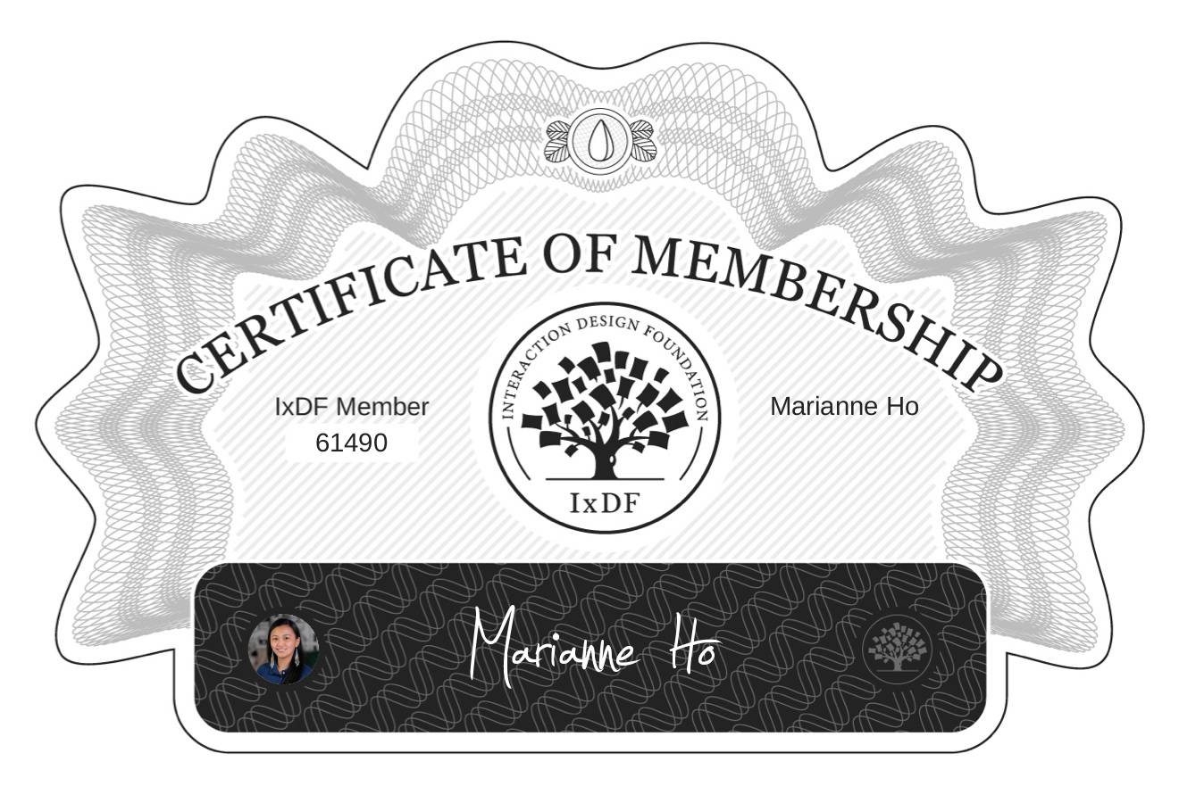 Certificate of Membership – Marianne Ho