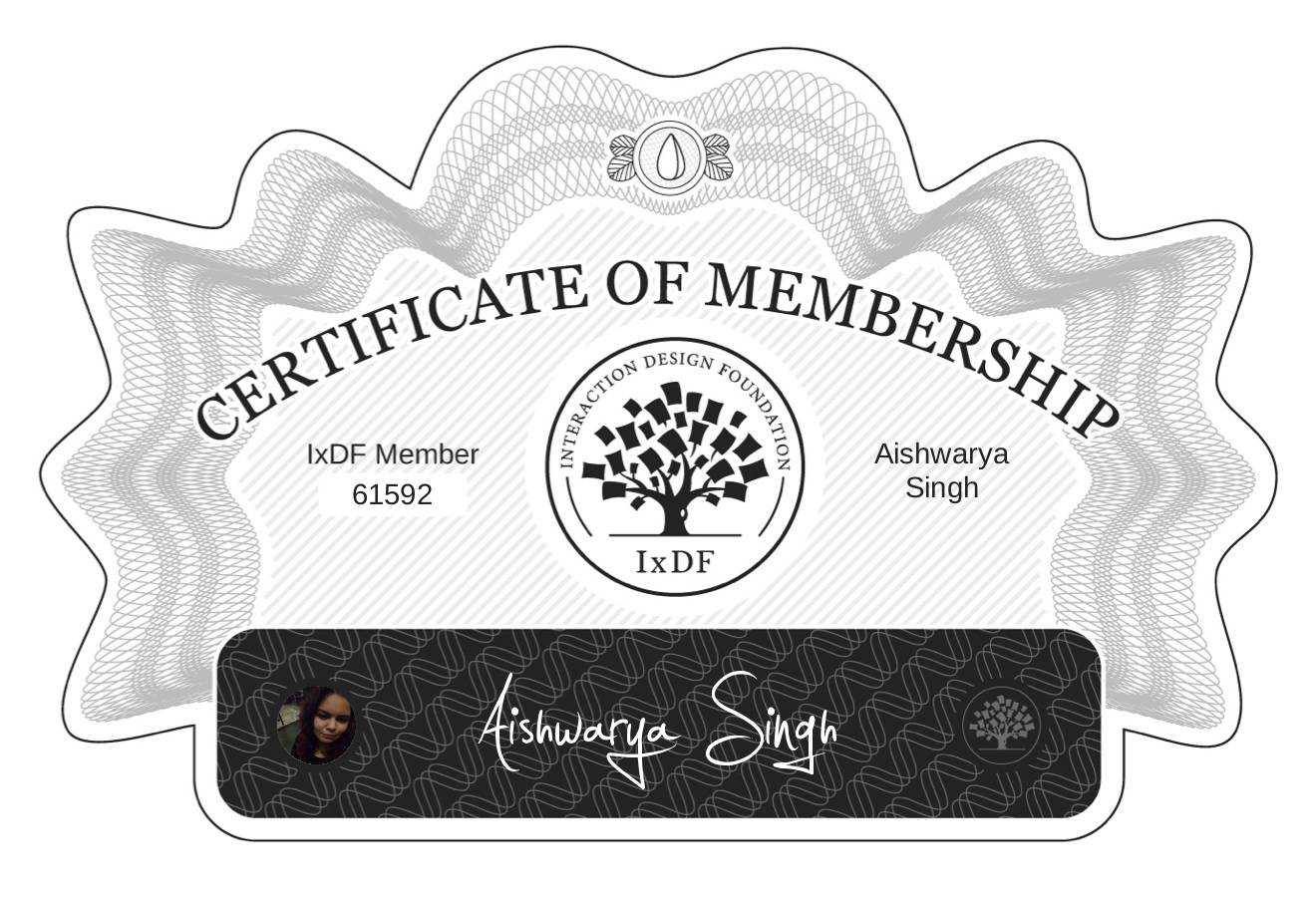 Certificate of Membership – Aishwarya Singh