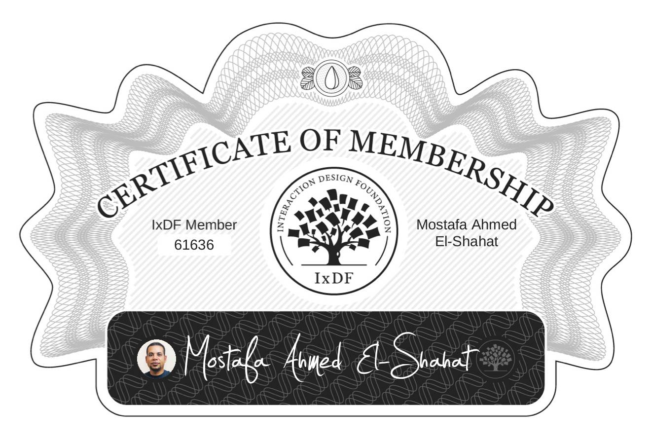 Certificate of Membership – Mostafa Ahmed El-Shahat