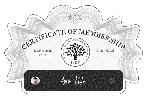 Certificate of Membership – Anish Kudal