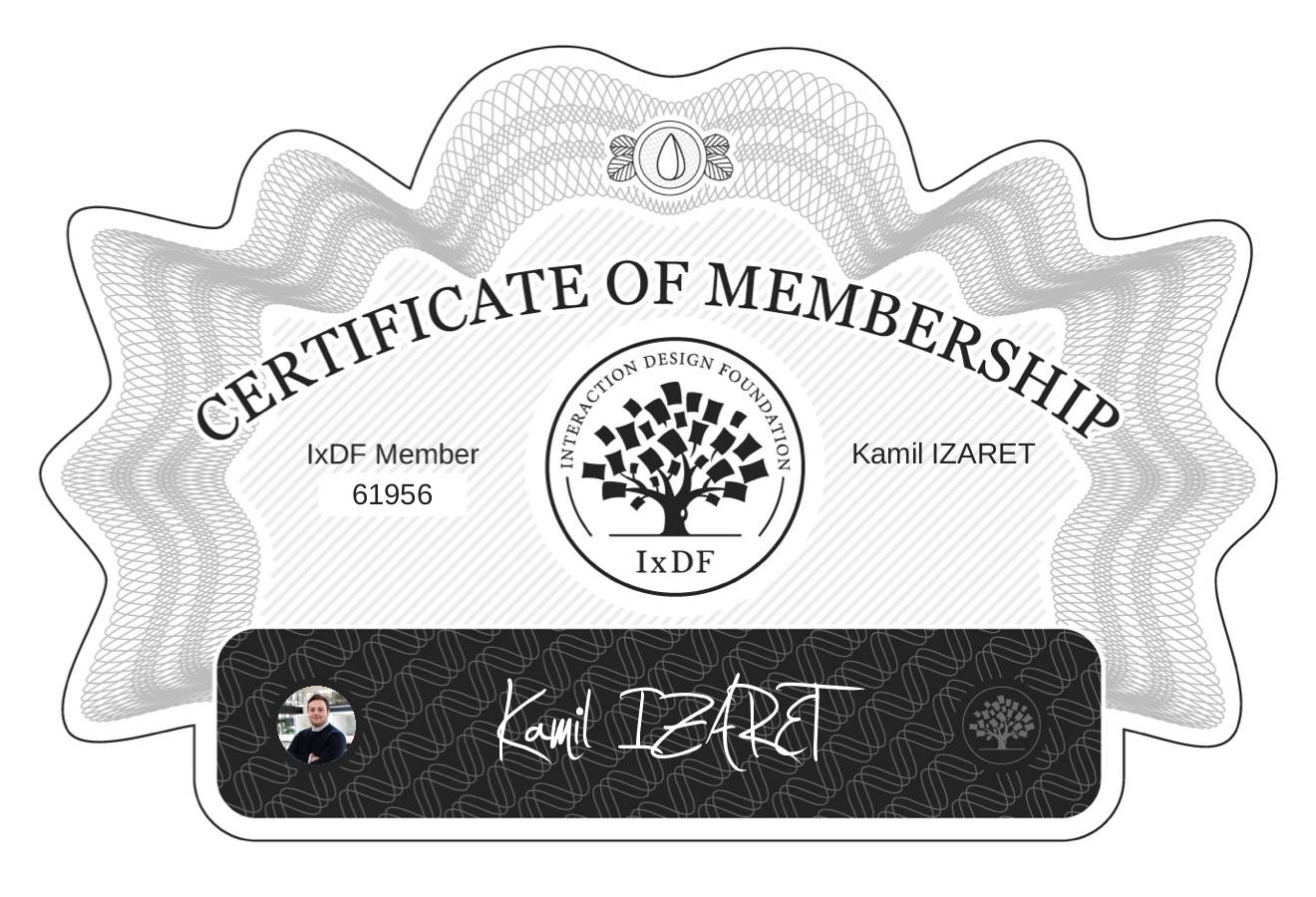 Certificate of Membership – Kamil IZARET