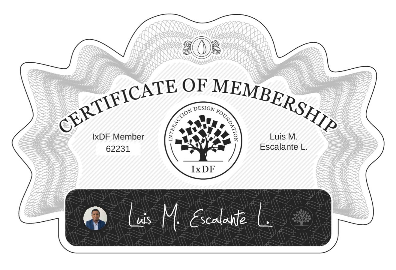 Certificate of Membership – Luis M. Escalante L.