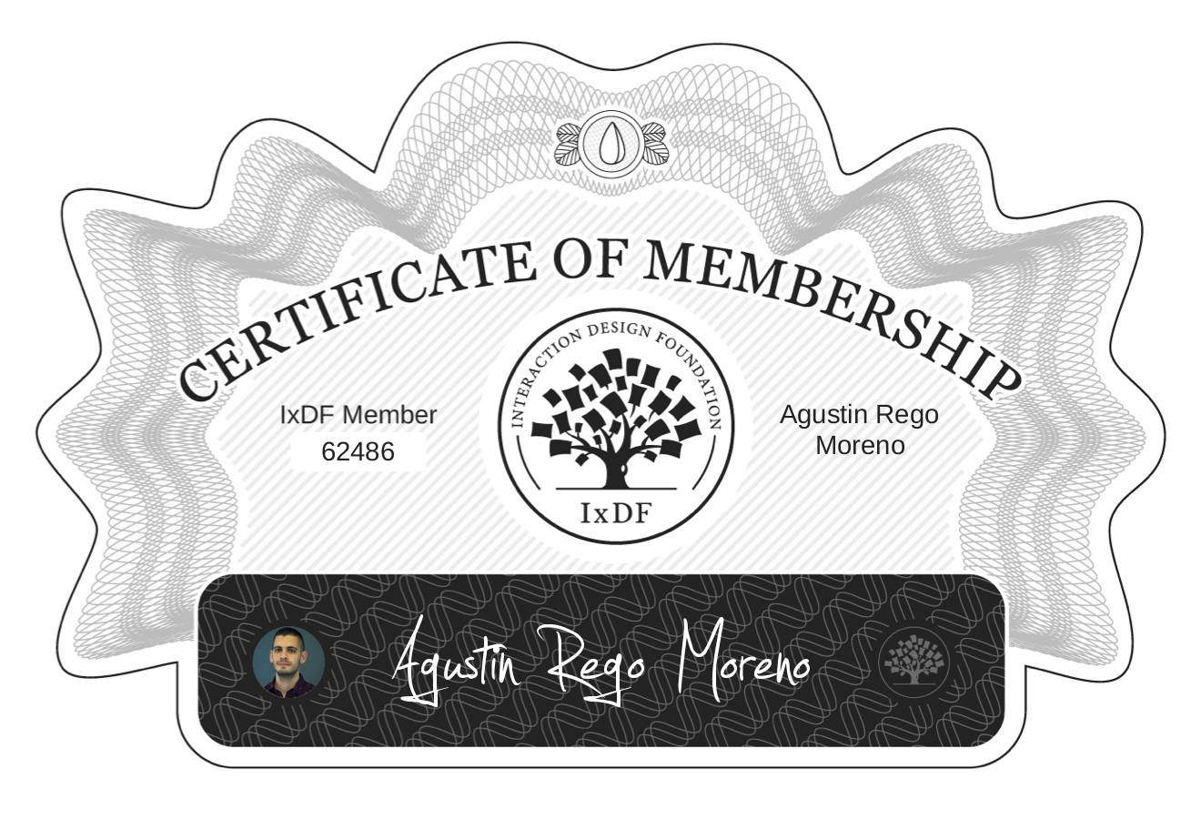 Certificate of Membership – Agustin Rego Moreno