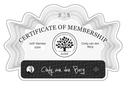 Certificate of Membership – Cindy van den Berg