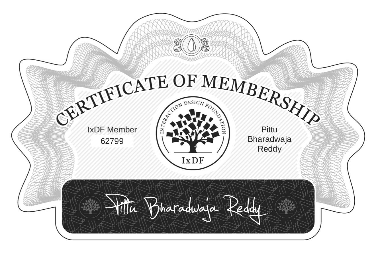 Certificate of Membership – Pittu Bharadwaja Reddy