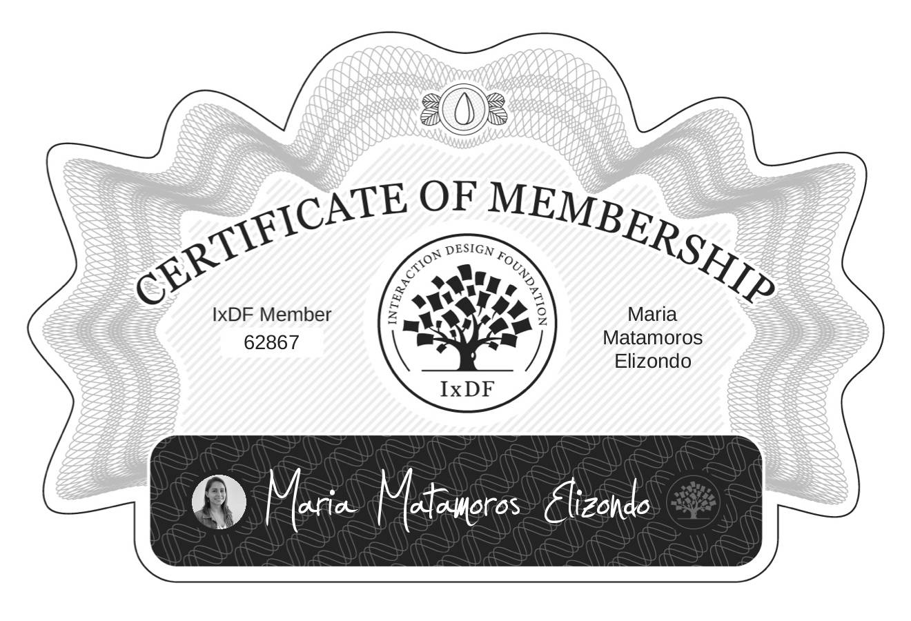 Certificate of Membership – Maria Matamoros Elizondo