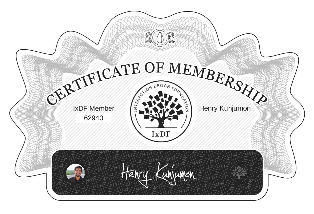 Certificate of Membership – Henry Kunjumon