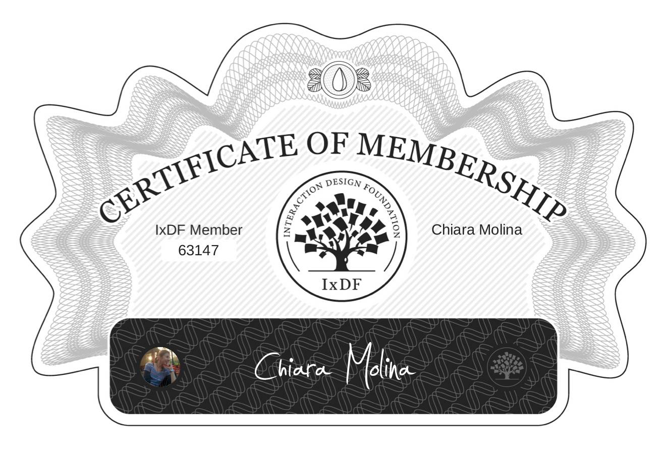 Certificate of Membership – Chiara Molina