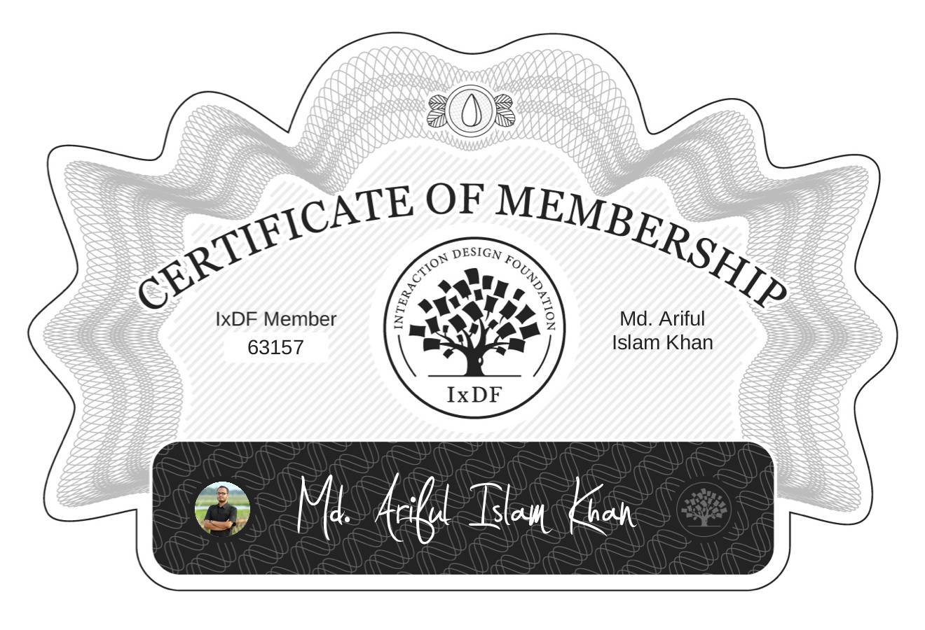 Certificate of Membership – Md. Ariful Islam Khan