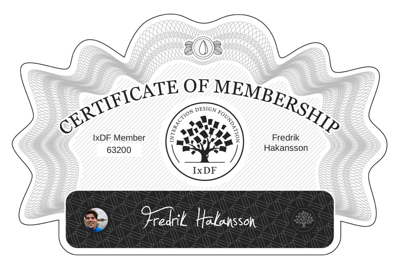 Certificate of Membership – Fredrik Håkansson