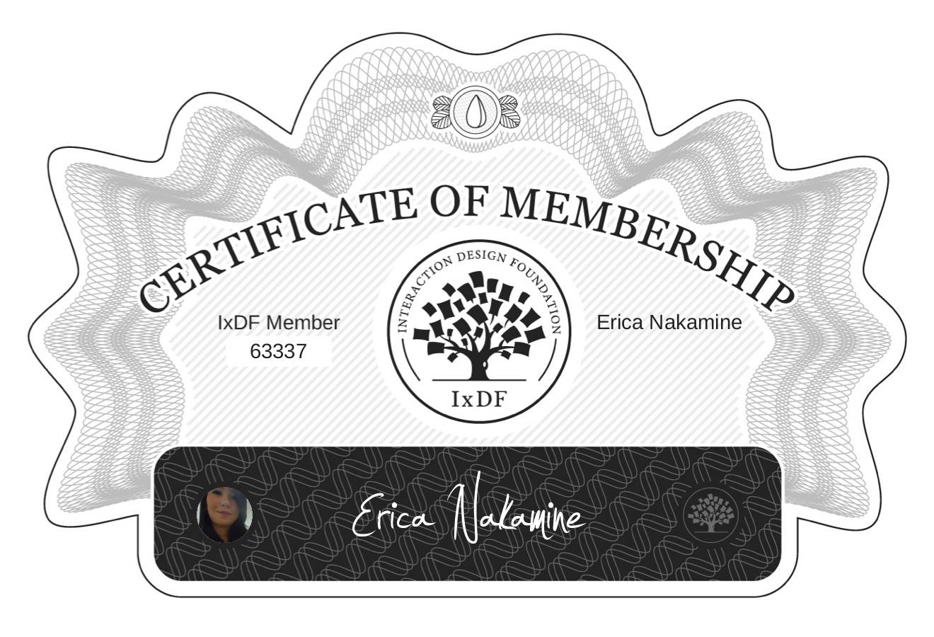 Certificate of Membership – Erica Nakamine