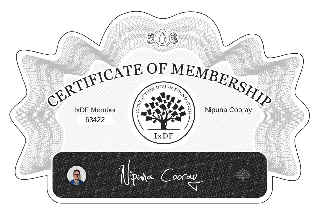 Certificate of Membership – Nipuna Cooray