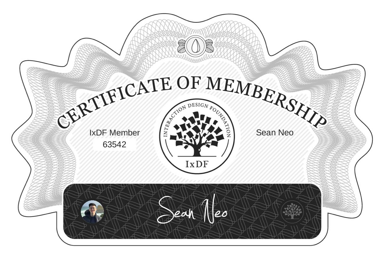 Certificate of Membership – Sean Neo