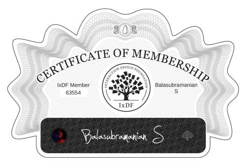 Certificate of Membership – Balasubramanian S