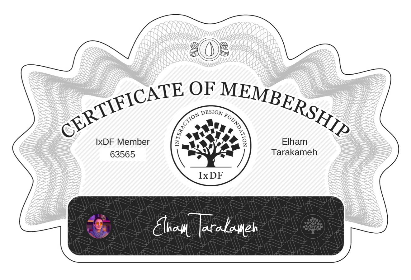 Certificate of Membership – Elham Tarakameh