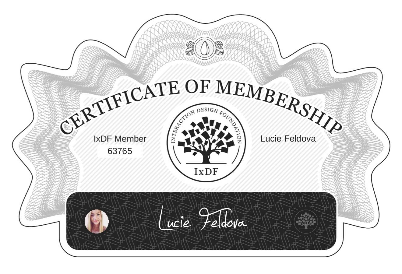 Certificate of Membership – Lucie Feldová