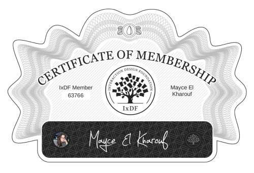 Certificate of Membership – Mayce El Kharouf