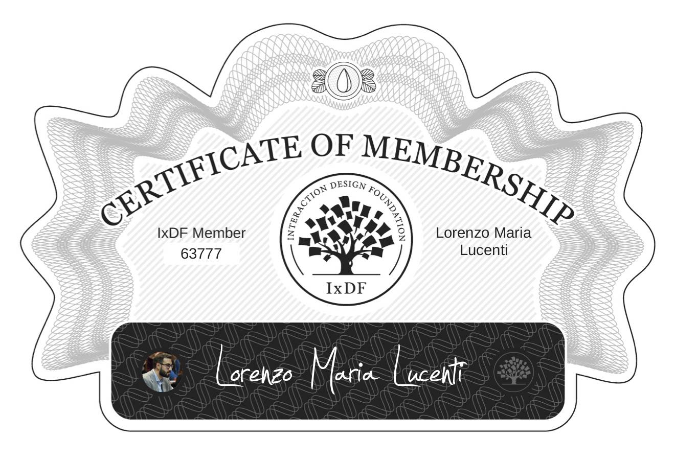 Certificate of Membership – Lorenzo Maria Lucenti