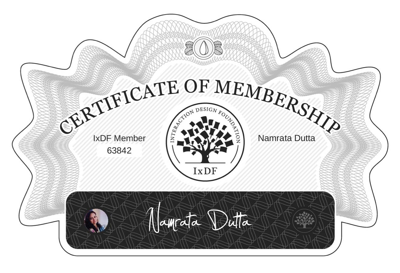 Certificate of Membership – Namrata Dutta