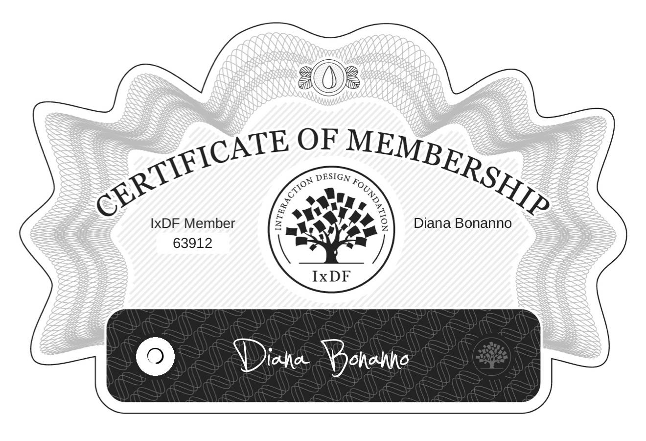 Certificate of Membership – Diana Bonanno