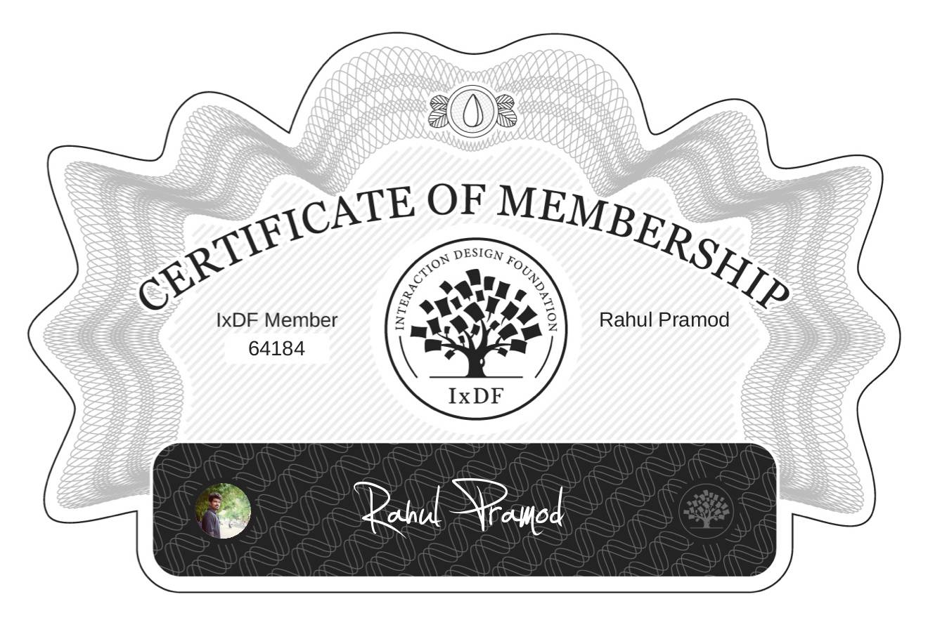 Certificate of Membership – Rahul Pramod