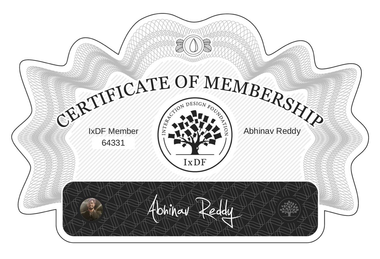 Certificate of Membership – Abhinav Reddy