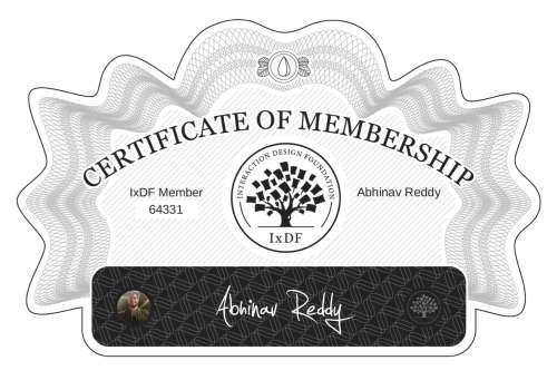 Certificate of Membership – Abhinav Reddy