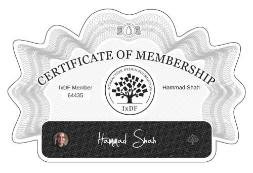 Certificate of Membership – Hammad Shah