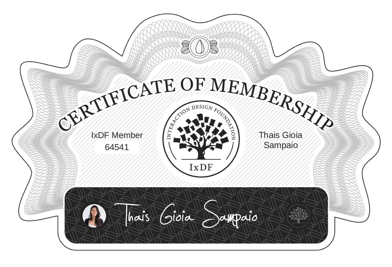 Certificate of Membership – Thaís Gioia Sampaio