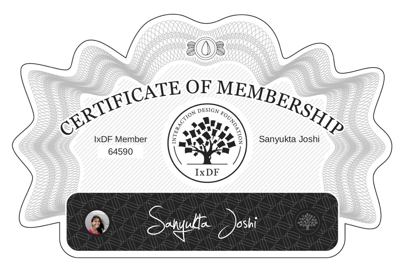 Certificate of Membership – Sanyukta Joshi