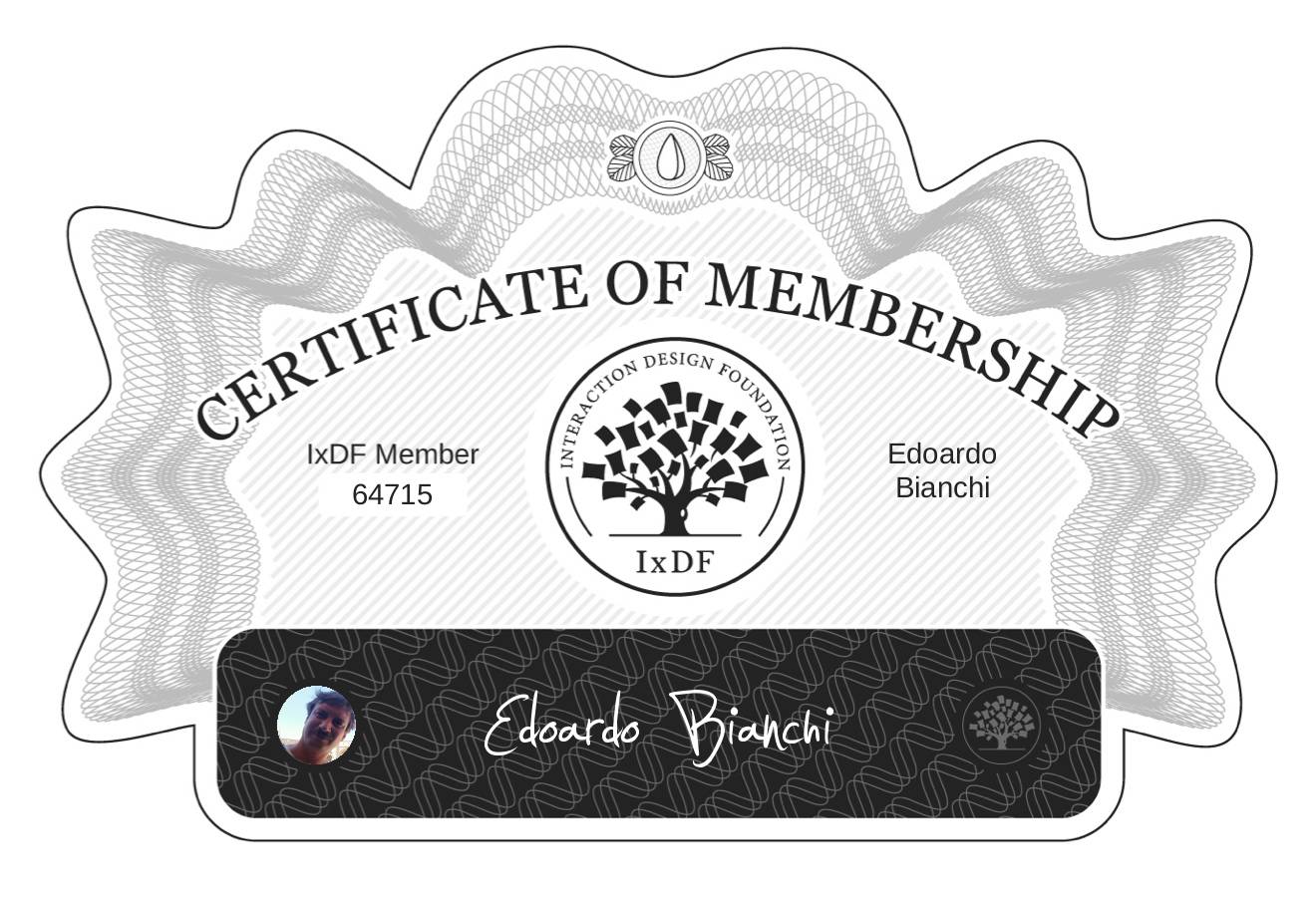 Certificate of Membership – Edoardo Bianchi