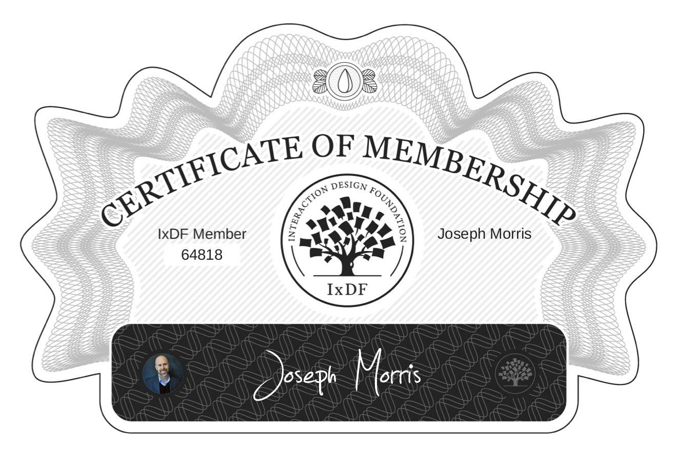 Certificate of Membership – Joseph Morris