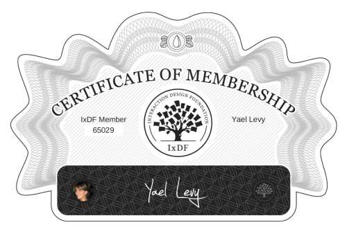 Certificate of Membership – Yael Levy