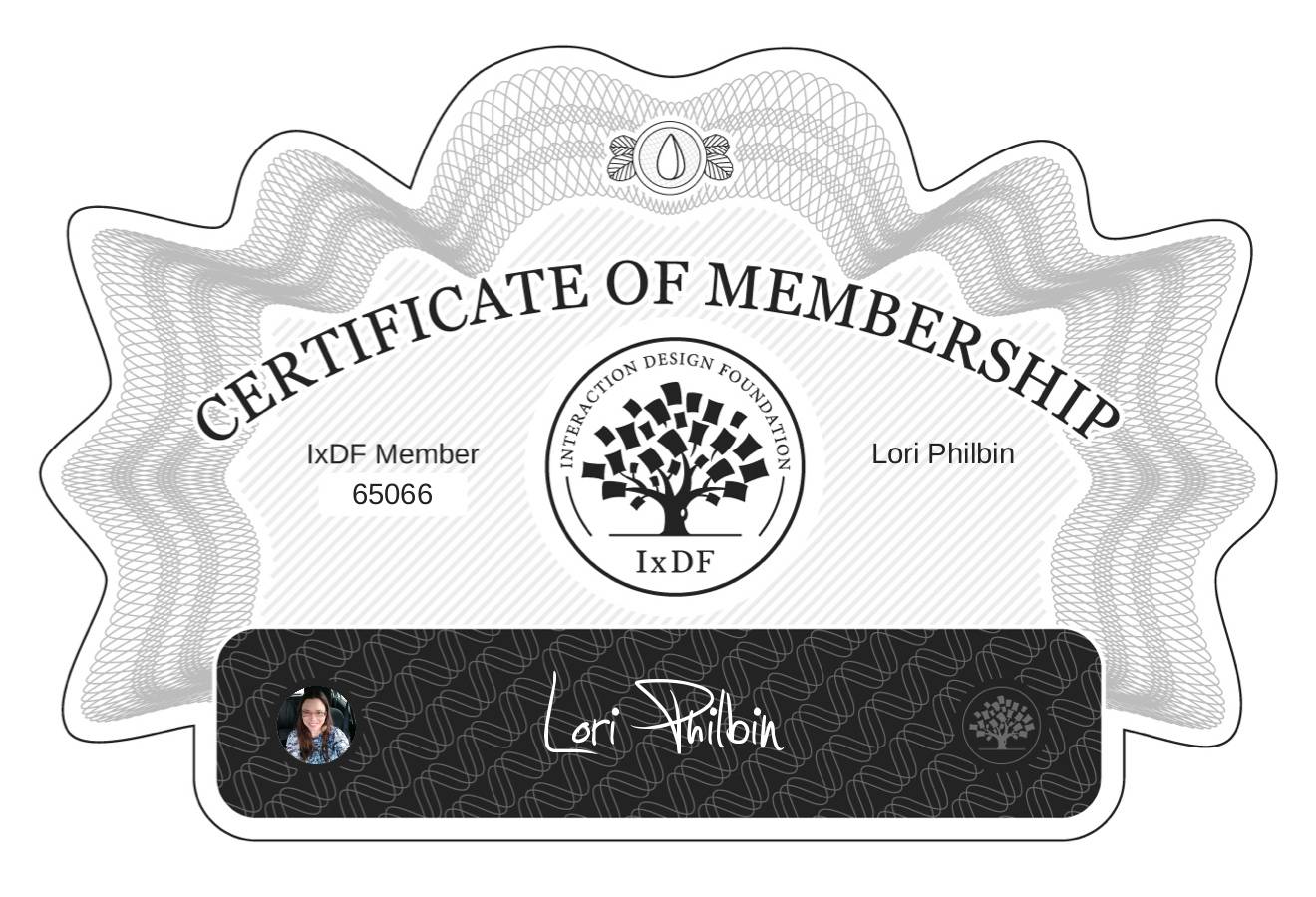 Certificate of Membership – Lori Philbin