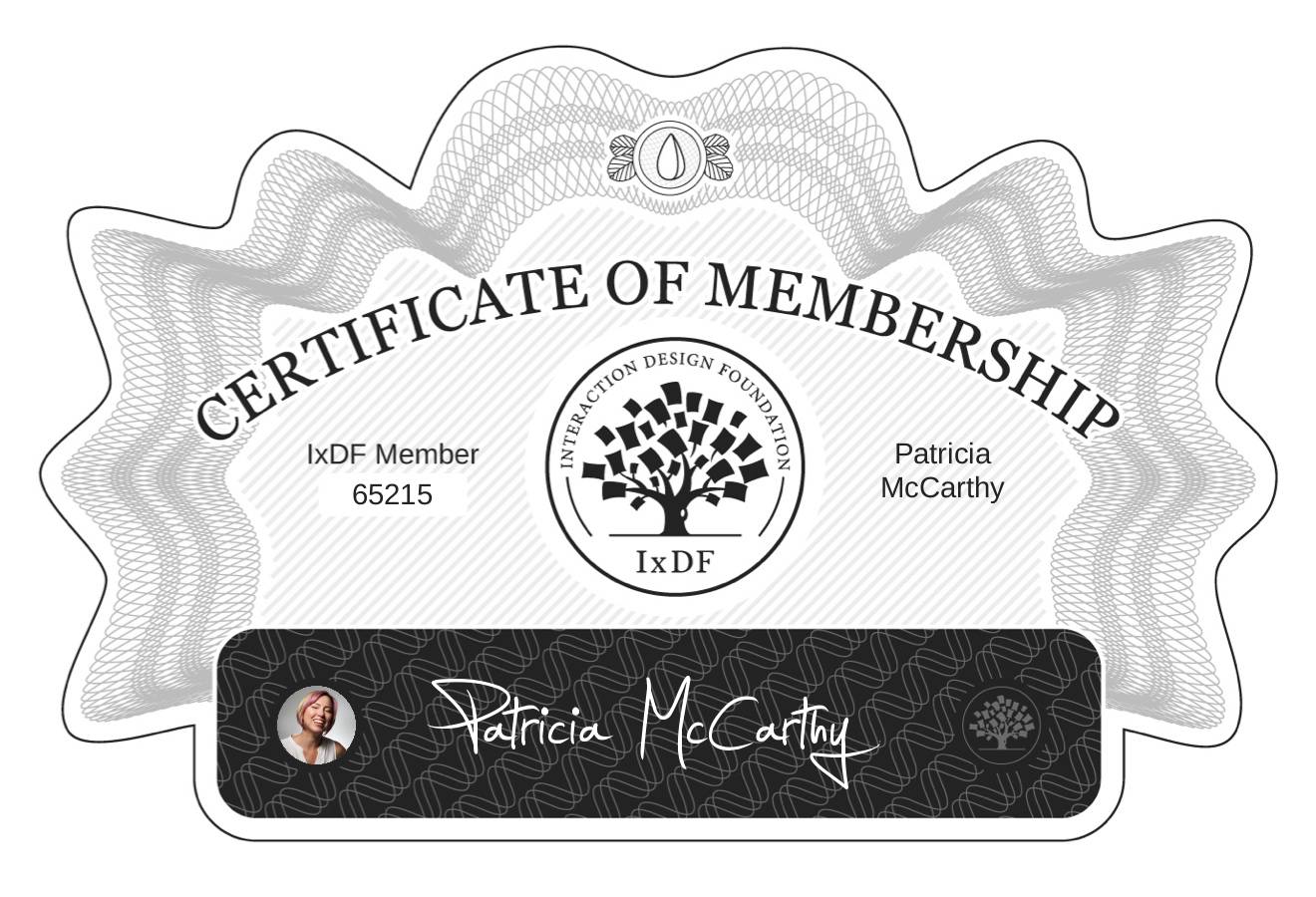 Certificate of Membership – Patricia McCarthy