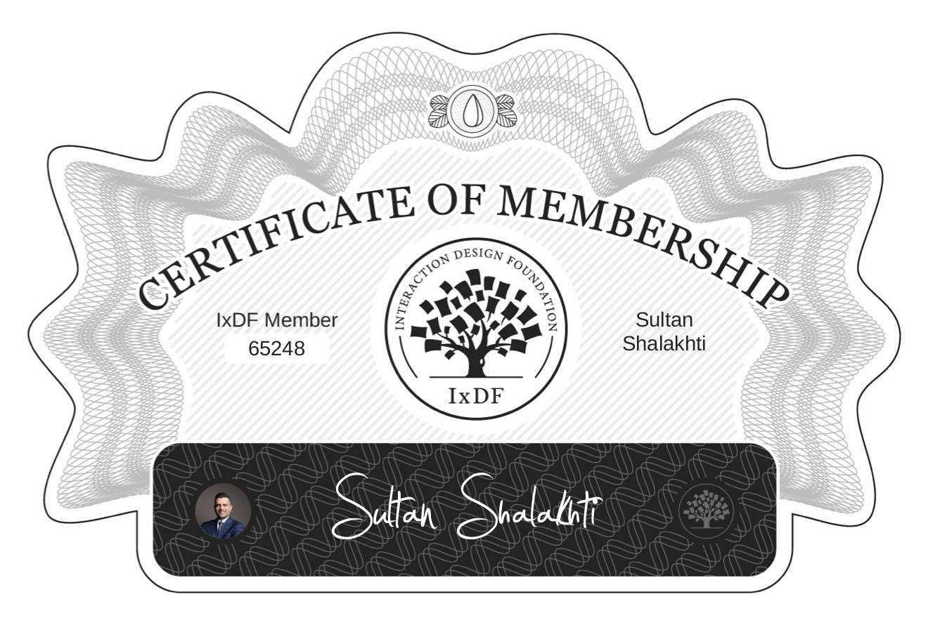 Certificate of Membership – Sultan Shalakhti