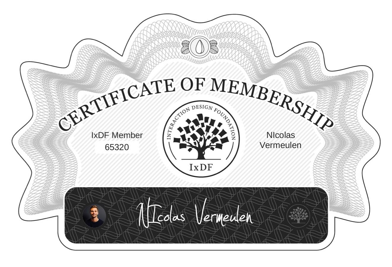 Certificate of Membership – NIcolas Vermeulen