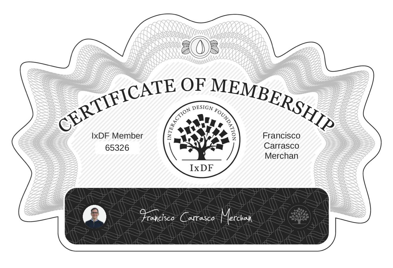 Certificate of Membership – Francisco Carrasco Merchan
