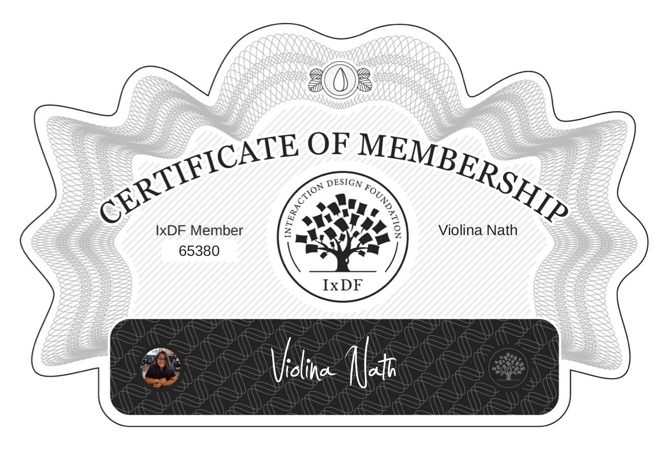 Certificate of Membership – Violina Nath
