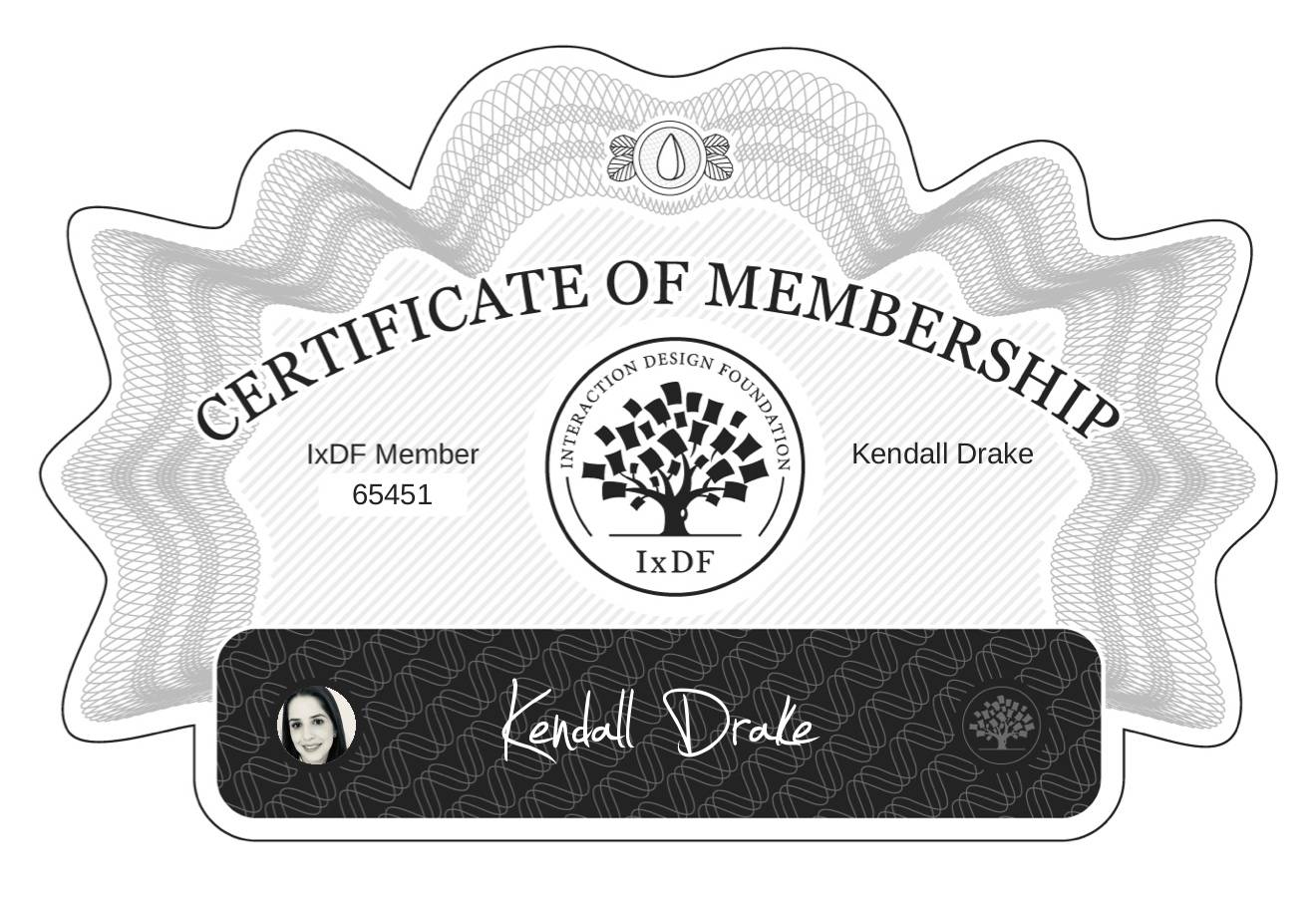 Certificate of Membership – Kendall Drake