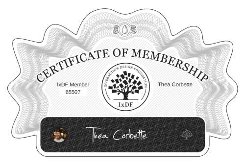 Certificate of Membership – Thea Corbette