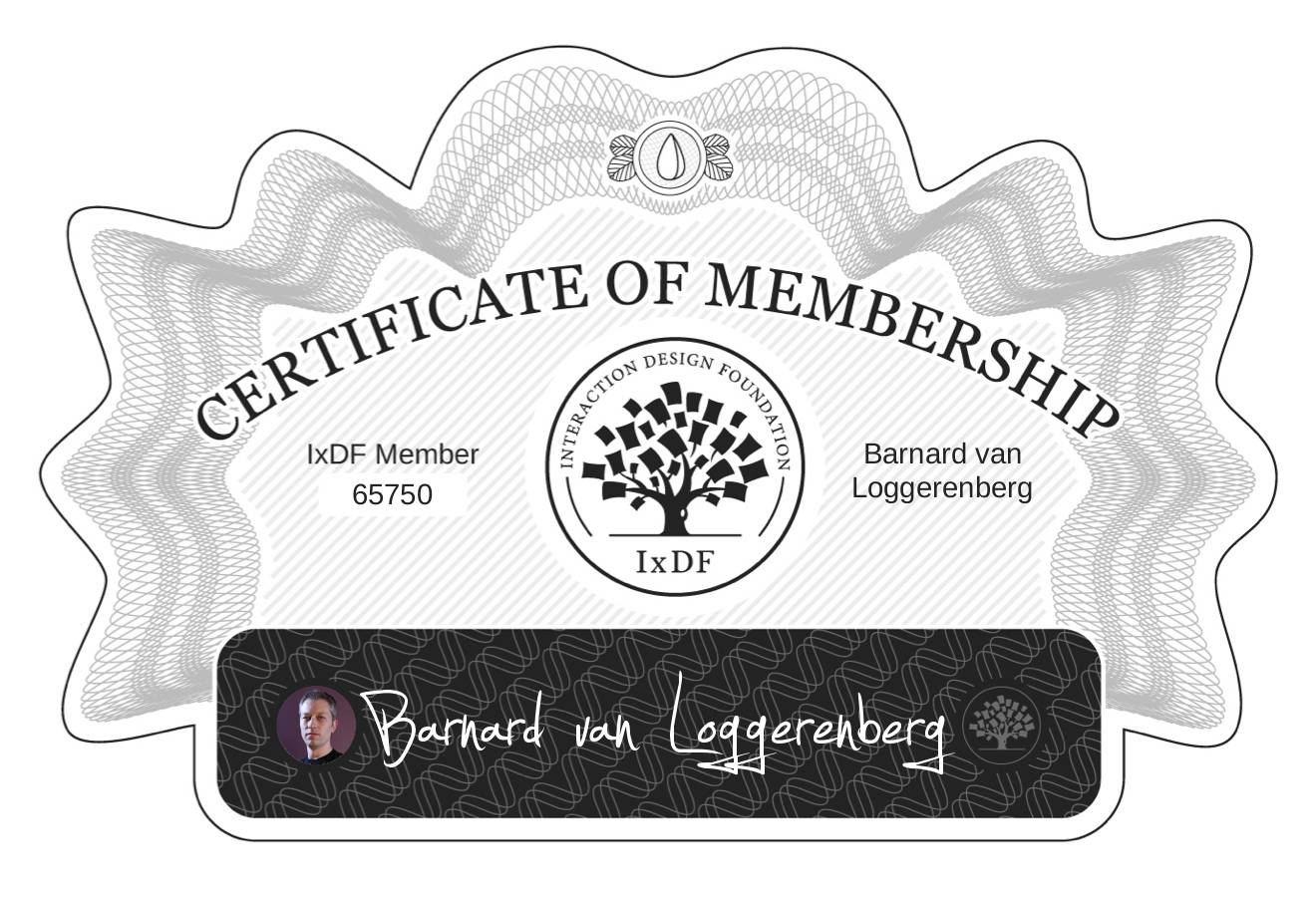 Certificate of Membership – Barnard van Loggerenberg