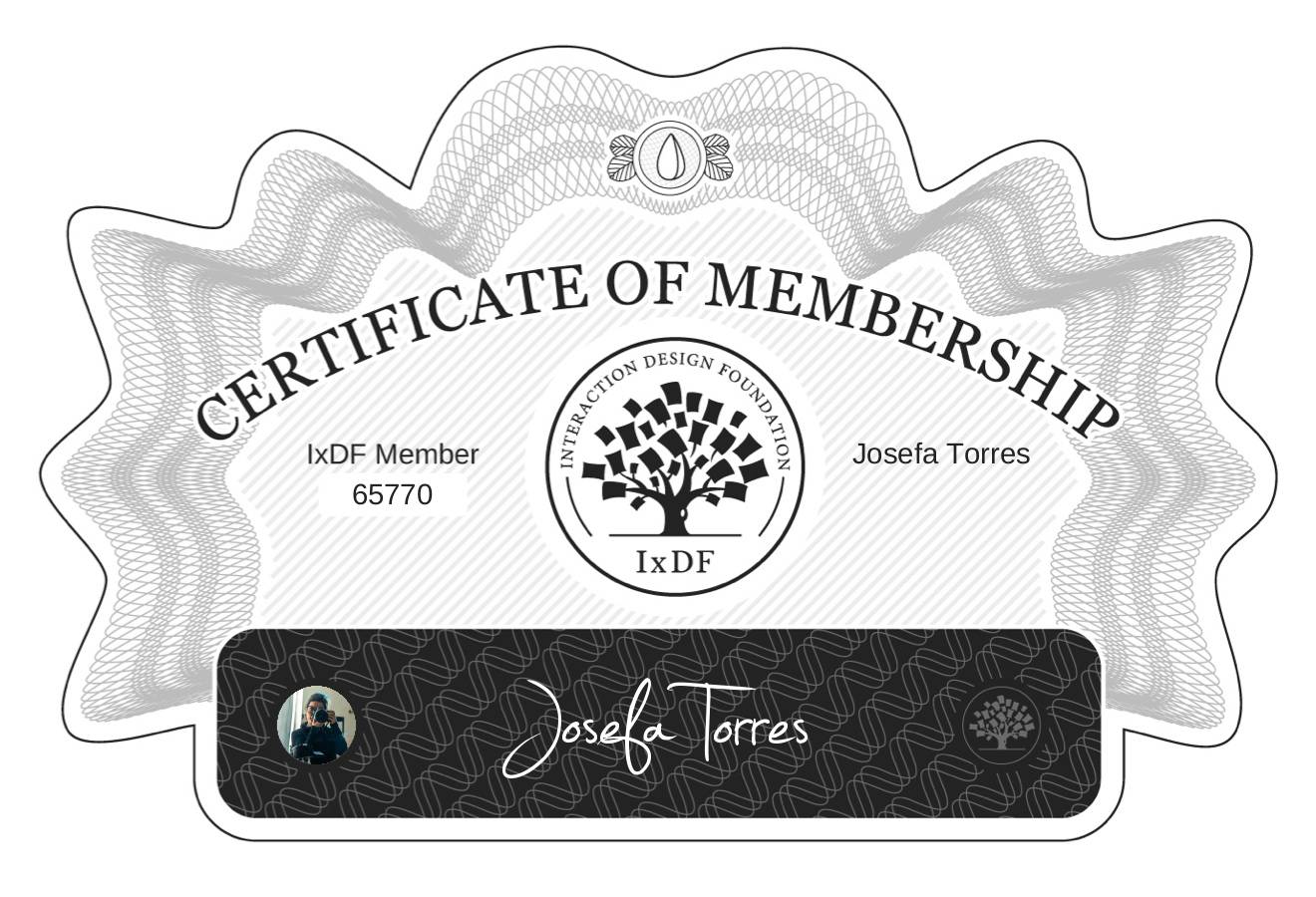 Certificate of Membership – Josefa Torres