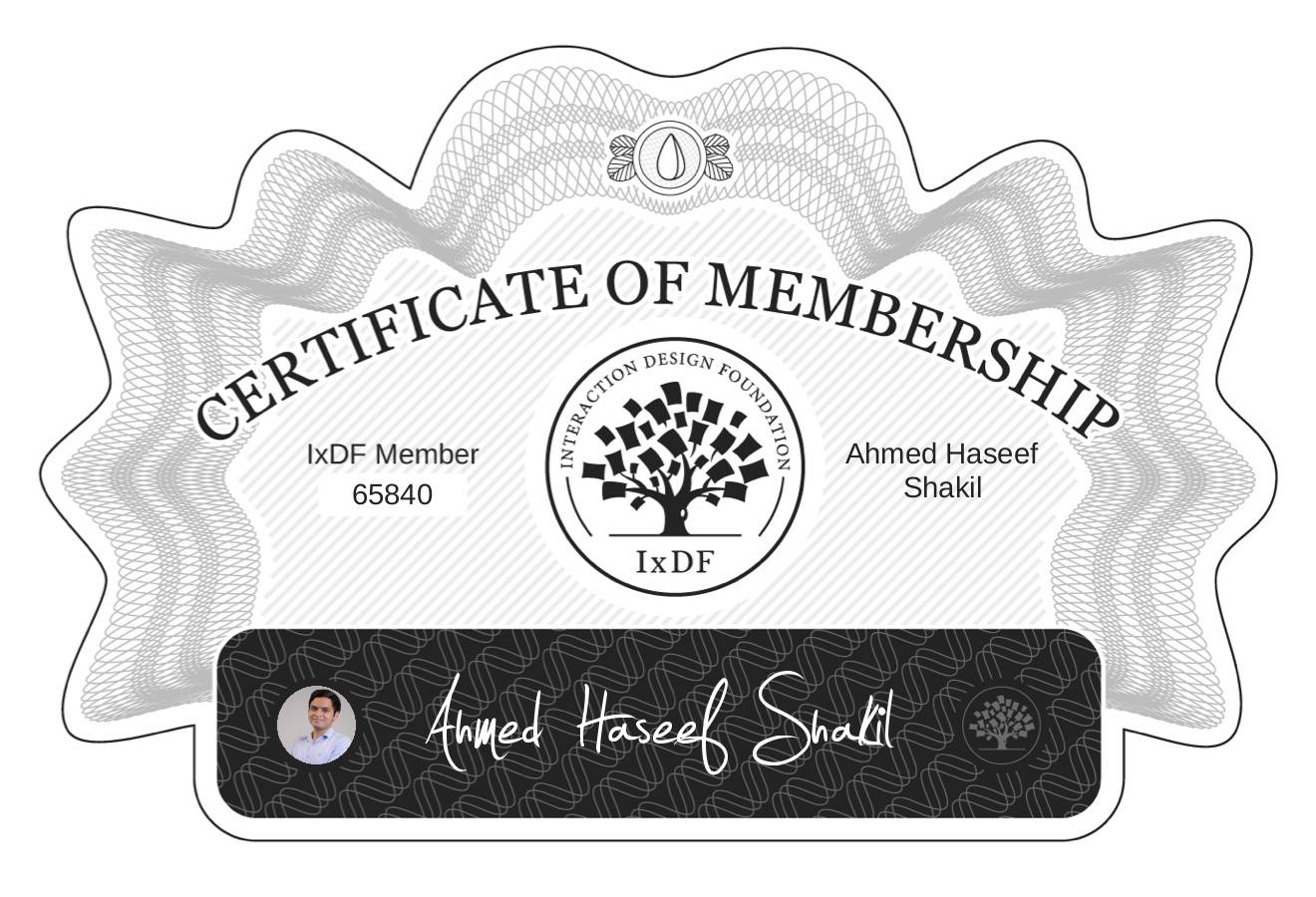 Certificate of Membership – Ahmed Haseef Shakil