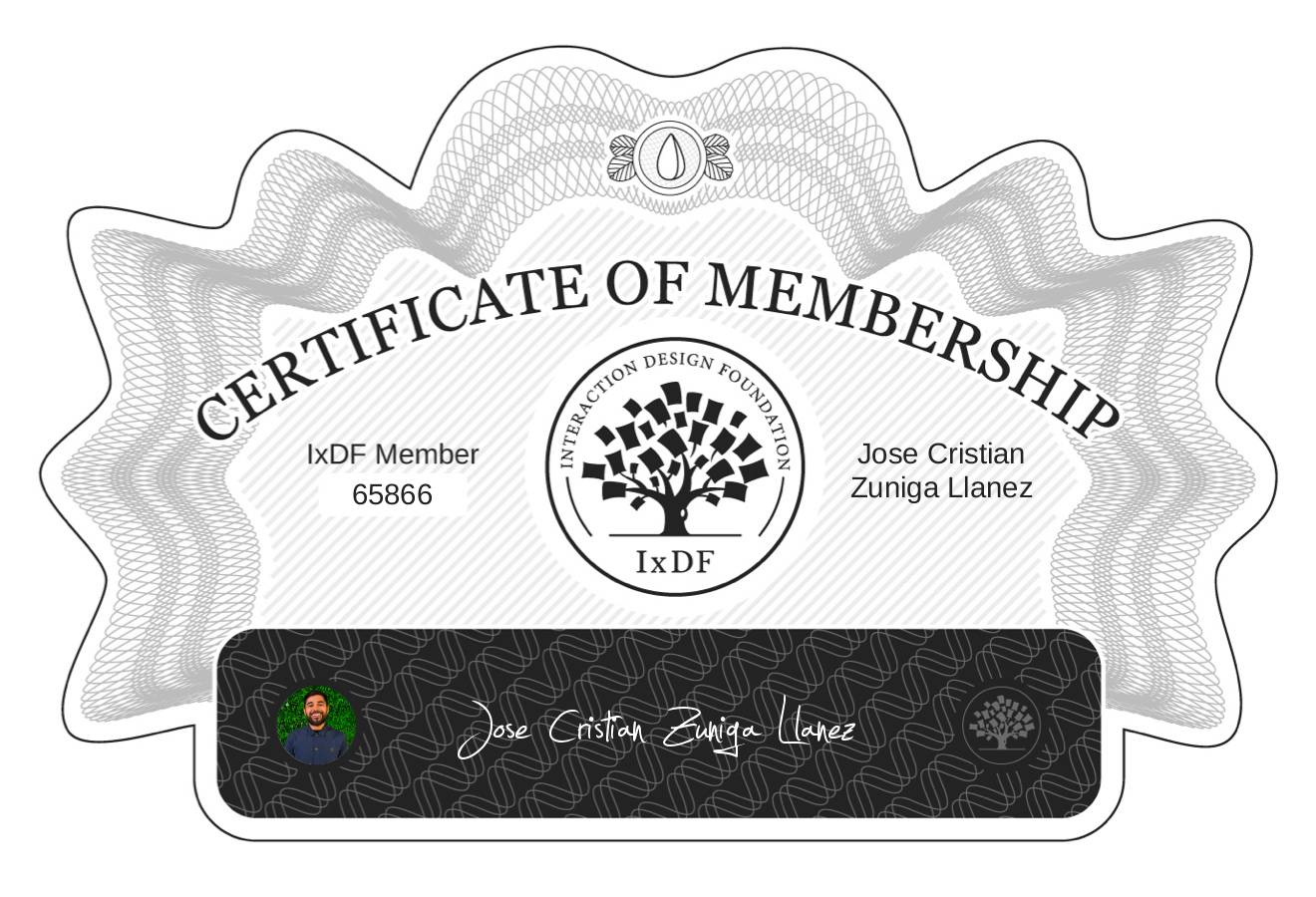 Certificate of Membership – Jose Cristian Zuñiga Llanez